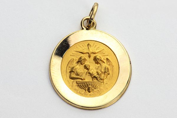 14kt Yellow Gold Baptismal Medal